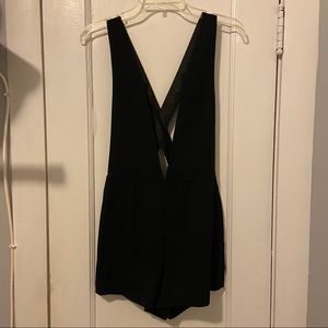 H&M Divided Black Back Criss Cross Shorts Jumpsuit